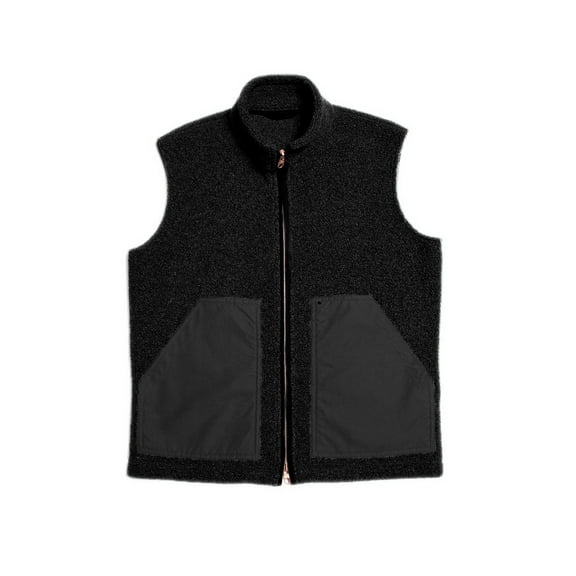 YLSDY Men's Fashion Fleece Vest Warm Zipper Outdoor Winter Soft Pocket Fleece Vest Full Zip Outerwear Black S