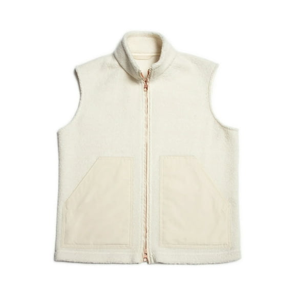 YLSDY Men's Fashion Fleece Vest Warm Zipper Outdoor Winter Soft Pocket Fleece Vest Full Zip Outerwear White M