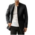thumbnail image 1 of YLSDY Men's Fashion Wool Blend Overcoat Winter Trench Coat Long Sleeve Jacket Warm Outerwear Black M, 1 of 6