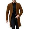 thumbnail image 1 of YLSDY Men's Fashion Wool Blend Overcoat Winter Warm Long Trench Coat Business Office Outerwear Jacket Brown XXL, 1 of 5