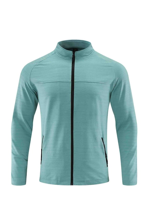 Men's Running Jacket Lightweight Full Zip Windproof Workout Track Jacket Breathable Sportswear Outdoor Activewear Green XXL