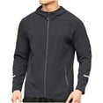 thumbnail image 1 of YLSDY Men's Running Jacket Water Resistant Windbreaker Hooded Zipper Workout Jacket Outdoor Sport Training Coat Dark Gray XXXL, 1 of 7
