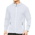 thumbnail image 1 of YLSDY Men's Running Jacket Water Resistant Windbreaker Hooded Zipper Workout Jacket Outdoor Sport Training Coat White XXXL, 1 of 7