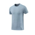thumbnail image 1 of YLSDY Men's Running Sports Tees Crewneck T-Shirt Fashion Short Sleeve Geometric Texture Tees Casual Summer Basic Tops Light Blue M, 1 of 3
