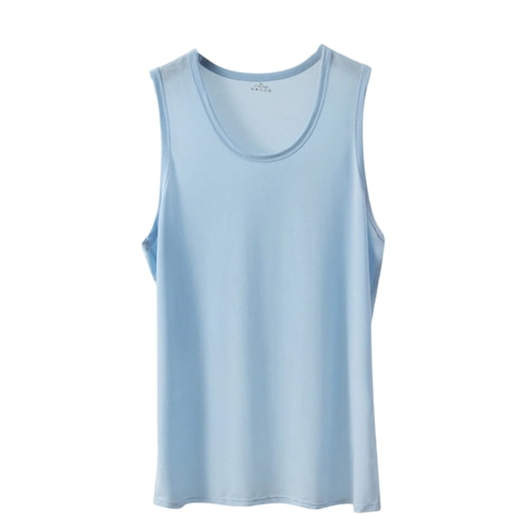 YLSDY Men's See-Through Mesh Sleeveless Tank, Lightweight Breathable Shirt for Summer and Beachwear Blue XXXL