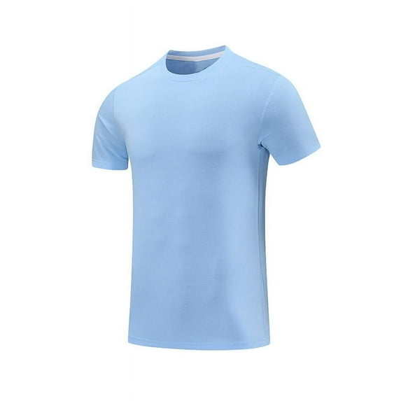 YLSDY Men's Short Sleeve UPF 50+ T-Shirt Quick Dry Rash Guard Athletic Running Swim Top Tee Performance Water Shirts Light Blue XXL