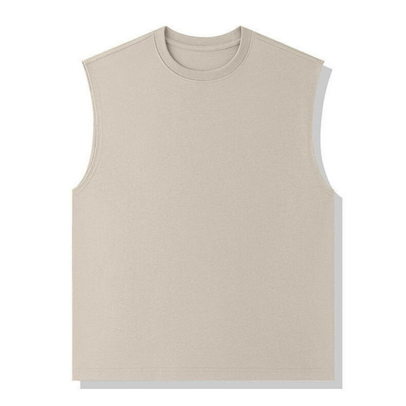 YLSDY Men's Sleeveless Shirts for Men Cotton Tank Tops for Men, Sports Sweat Wicking Muscle Shirts for Men Khaki M