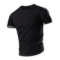 thumbnail image 1 of YLSDY Men's Slim Fit Crew Neck T-Shirt Short Sleeve Basic Tee Sports Running Quick Dry Top Black XXL, 1 of 2