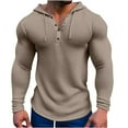 thumbnail image 1 of YLSDY Men's Slim Fit Long Sleeve Waffle Knitted Henley Shirts Tops Thermal Undershirts Pullover Khaki XL, 1 of 6