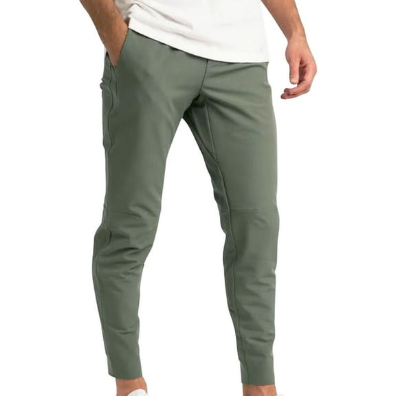 YLSDY Men's Slim Tapered Stretchy Casual Pants Skinny Khaki Colored Pants Slim Fit Slacks Trousers Comfy Pockets Army Green S