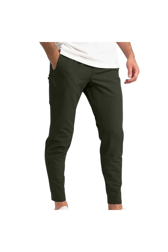 Men's Slim Tapered Stretchy Casual Pants Skinny Khaki Colored Pants Slim Fit Slacks Trousers Comfy Pockets Green XS