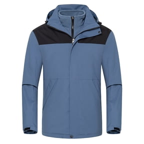 YLSDY Men's Softshell 3 in 1 Winter Jacket Windproof Waterproof Fleece Liner Outdoor Coat Thermal Warm Tactical Jacket Detachable Hooded Hiking Camping Ski Snowboard Hunting Jackets Blue L
