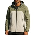 thumbnail image 1 of YLSDY Men's Softshell Jacket Raincoat with Hood Rain Jackets Lightweight Waterproof Windproof Windbreaker Trench Coat Beige XXL, 1 of 5