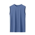 thumbnail image 1 of YLSDY Men's Solid Color Crew Neck Tank Top, Lightweight Basic Sleeveless Shirt for Everyday and Layering Blue XXXXL, 1 of 5