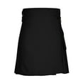 thumbnail image 1 of YLSDY Men's Solid Color Traditional Scottish Tartan Kilt with Pockets Soft Stretchy Lounge Shorts Utility Kilt Black L, 1 of 4