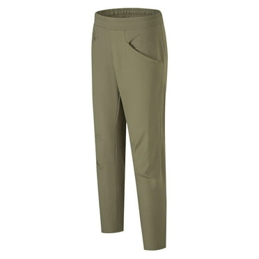 YLSDY Men's Spring and Summer Long Pants Outdoor Flowy 2025 Fashion Casual Stretchy High Waist Pants Lounge Slim Fit Pants Army Green XL