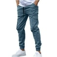 thumbnail image 1 of YLSDY Men's Spring and Winter Trousers Casual Sports Work Hiking Going Out Pants Lounge Slim Fit Leg Slim Trousers Pants Navy 8, 1 of 6
