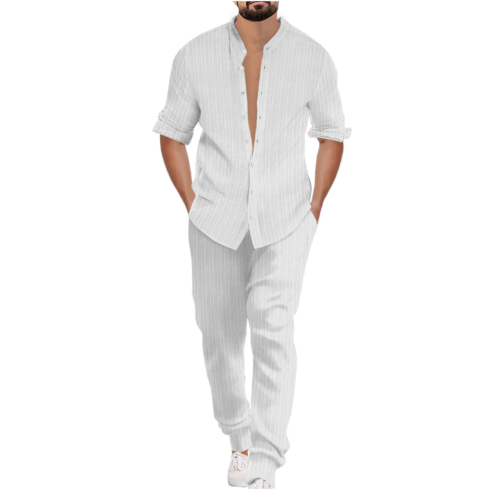 LBRYVTCE Men's Panda Theme Long Sleeve Loungewear Set Loose