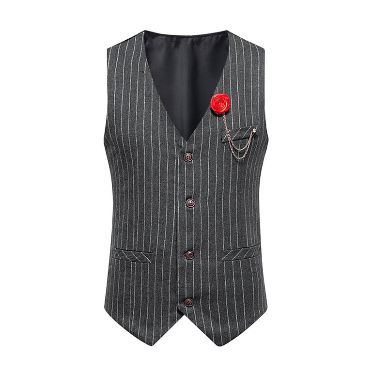 Casual British Style Striped Draw String Pocket Buckle V Neck Sleeveless Two Pieces Casual British Style Striped Draw String Pocket Buckle V Neck Sleeveless Two Pieces