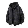 thumbnail image 1 of YLSDY Men's Stylish Tie Dye Full Zip Hoodies Oversized Casual Sweatshirt Jackets Fleece Lined Winter Long Sleeve Outerwear Black L, 1 of 7