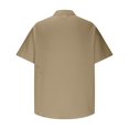 thumbnail image 1 of YLSDY Men's Summer Lightweight Cotton Linen Shirts Casual Short Sleeve Breathable Banded Collar Henley for Beach Vacation Khaki XL, 1 of 4