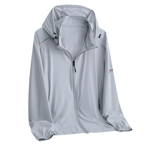 YLSDY Men's Sun Protection Rash Guard Shirts UPF50+ Outdoor Light Cool Ice Silk Clothing Uv Breathable Fishing Clothes Gray XL