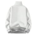 thumbnail image 1 of YLSDY Men's Sweater Crewneck Long Sleeve Sweaters Casual Pullover Sweater Cable Knit Pullover Fashion Warm Winter Tops White M, 1 of 5