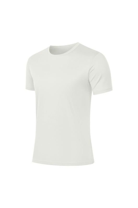 Men's T-Shirt Loose Cotton Short Sleeves T-Shirt Wrinkle-Resistant Quick Dry Daily Work Athletic Running Top Tee White XL