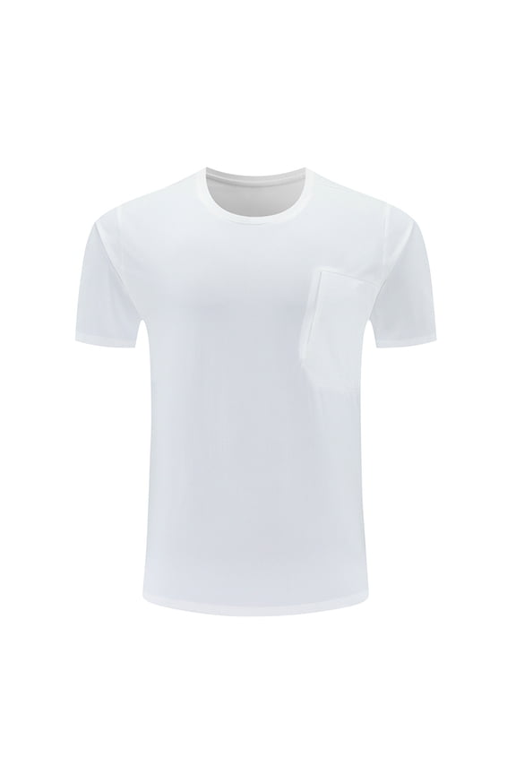 Men's T-Shirts Quick Dry Sport Moisture-Wicking Workout Tops with Breathable for Gym Running Everyday Wear White XXL