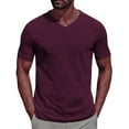 thumbnail image 1 of YLSDY Men's T Shirts Short Sleeve Classic V Neck T-Shirt Casual Summer Basic Tee Shirt Trendy 2025 Solid Tops Purple XL, 1 of 4