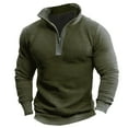 thumbnail image 1 of YLSDY Men's Tactical Sweatshirt Army Combat Stand Collar Pullover Military Athletic Windproof Leisure Zip Tops without Hood Army Green M, 1 of 3