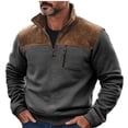 thumbnail image 1 of YLSDY Men's Thermal Fleece Half Zip Pullover Long Sleeve Mock Neck Lightweight Sweatshirts Winter Outdoor Warm Sweatshirt Gray L, 1 of 4