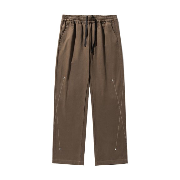YLSDY Men's Trendy Sweatpant Summer Breathable Workout Pants with Pockets Drawstring Waist Outdoor Hiking Athletic Pants Coffee L