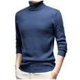 thumbnail image 1 of YLSDY Men's Turtleneck Shirt Slim Fit Mock Neck Thermal Shirts for Men Solid Color Turtle Neck Pullover Basic Top Blue M, 1 of 4