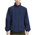 thumbnail image 1 of YLSDY Men's UPF 50+ Sun Protection Lightweight Outdoor Full Zip Stand Collar Windproof Athletic Running Jackets Dark Blue XXXL, 1 of 6