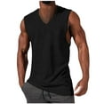 thumbnail image 1 of YLSDY Men's V-Neck Tank Tops Lightweight Breathable Shirts Summer Bodybuilding Muscle Stringer Vest Solid Color Slim Fit Oversized Sleeveless T-Shirt Black L, 1 of 6