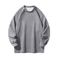 thumbnail image 1 of YLSDY Men's Waffle Knit Long Sleeve T-Shirt Crewneck Thermal Top Loose Fit Soft Comfortable Everyday Wear Fall Winter Basic Streetwear Gray XL, 1 of 8