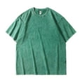 thumbnail image 1 of YLSDY Men's Waffle T Shirt Summer Loose Fit Crewneck Tee Short Sleeve Casual Sports Shirt Retro Comfort Vacation Tops Green XXL, 1 of 6