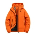 thumbnail image 1 of YLSDY Men's Warm Long Sleeve Hooded Zipper Cardigan Windproof Waterproof Breathable Fabric Casual Jacket Outdoor Fashion Coat Orange XL, 1 of 2