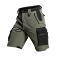 thumbnail image 1 of YLSDY Men's Water Resistant Cargo Shorts, Slightly Stretch Durable Fabric, Multi-Pocket Solid Shorts Army Green L, 1 of 5