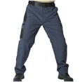 thumbnail image 1 of YLSDY Men's Waterproof Cargo Pants Classic Fit Straight Outdoor Performance Mountain Hiking Camping Fishing Tech Pants Gray L, 1 of 4
