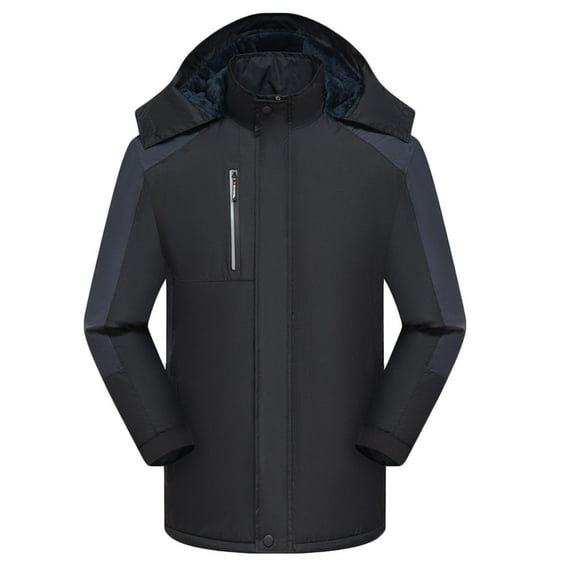 YLSDY Men's Waterproof Rain Jacket Lightweight Windbreaker Hooded Long Sleeve Full Zip Up Raincoat Outdoor Black XXL