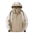 thumbnail image 1 of YLSDY Men's Windbreaker Jacket Waterproof Hooded Raincoat Outdoor Sports Jacket Breathable Windproof Coat Khaki L, 1 of 6