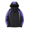 thumbnail image 1 of YLSDY Men's Windbreaker Jacket Waterproof Hooded Raincoat Outdoor Sports Jacket Breathable Windproof Coat Purple XXL, 1 of 6