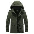 thumbnail image 1 of YLSDY Men's Winter Hooded Jacket Thick Warm Fleece Lined Cotton Military Jacket Outdoor Coat Green XXL, 1 of 7