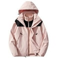 thumbnail image 1 of YLSDY Men's Winter Jacket Fleece Lined Waterproof Windproof Hooded Outdoor Hiking Coat Pink L, 1 of 9