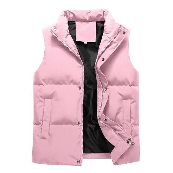 YLSDY Men's Winter Puffer Vest Warm Sleeveless Jacket Padded Vest Outdoor Warm Vest Pink XXXXXXL