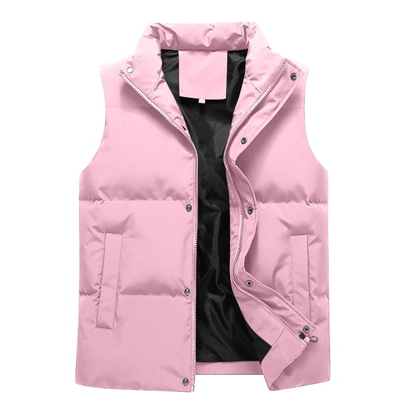 YLSDY Men's Winter Puffer Vest Warm Sleeveless Jacket Padded Vest Outdoor Warm Vest Pink XXXXXXXXL