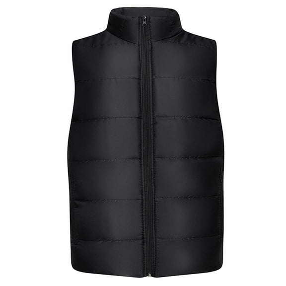 YLSDY Men's Winter Vest Stand Collar Sleeveless Quilted Puffer Gilet Body Warmer Outwear with Pockets Warm Waistcoat Cropped Puffer Vest Black L