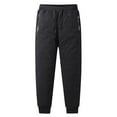 thumbnail image 1 of YLSDY Men's Winter Warm Fleece Lined Pants Thermal Insulated Jogger Sweatpants Loose Fit Trousers with Zipper Pockets Black XXXL, 1 of 9